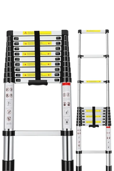 Alüminyum Katlanır Merdiven 2.9 Metre 10 Basamak - Resim 4