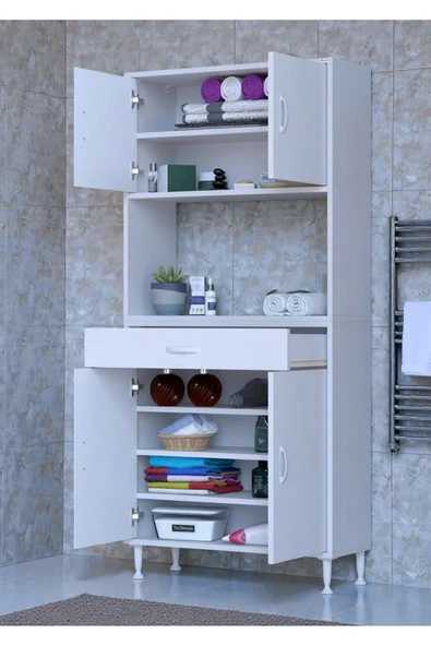 Eliusta Lora Beyaz Dolap 75 cm Genişliği ve 173 cm Yüksekliği İle Dikey Depolama Ünitesi 75x173x32,5 cm ürün görseli 1