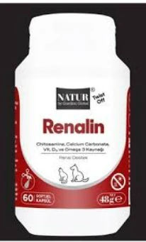 RENALİN TwistOff Kedi & Köpek Böbrek Destek Vitamini 60 Kapsül (Fosfor Bağlayıcı) ürün görseli 1