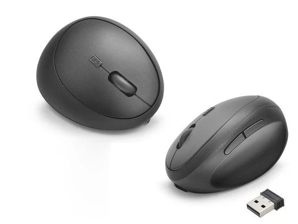 Kablosuz Ergonomik Dikey Mouse Dual Mod 3200 Dpi 6 Tuş Bilek Dostu - Siyah ND1210 ürün görseli 1