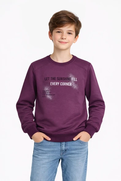 Erkek Çocuk Önü Arkası Baskılı Sweatshirt BGL-ST05231 ürün görseli 1