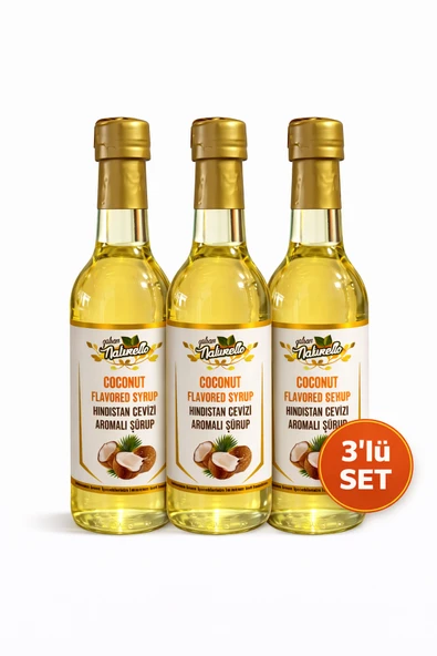 Naturello Kahve ve Kokteyl Şurubu Hindistan Cevizi Aromalı 300 ml x 3 Adet ürün görseli 1