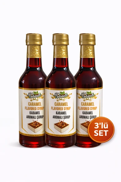 Naturello Kahve ve Kokteyl Şurubu Karamel Aromalı 300 ml x 3 Adet ürün görseli 1