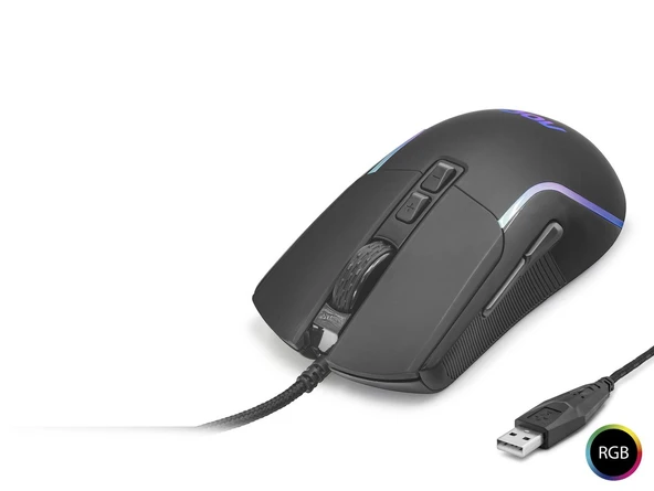 Mouse Optik 1200–2400 Dpi Usb Rgb - Siyah GM170B/LA ürün görseli 1