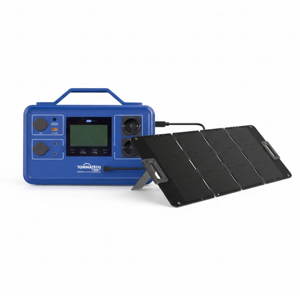 TommaTech 1200W Taşınabilir Güç Kaynağı + 100W Katlanır Güneş Paneli ürün görseli 1
