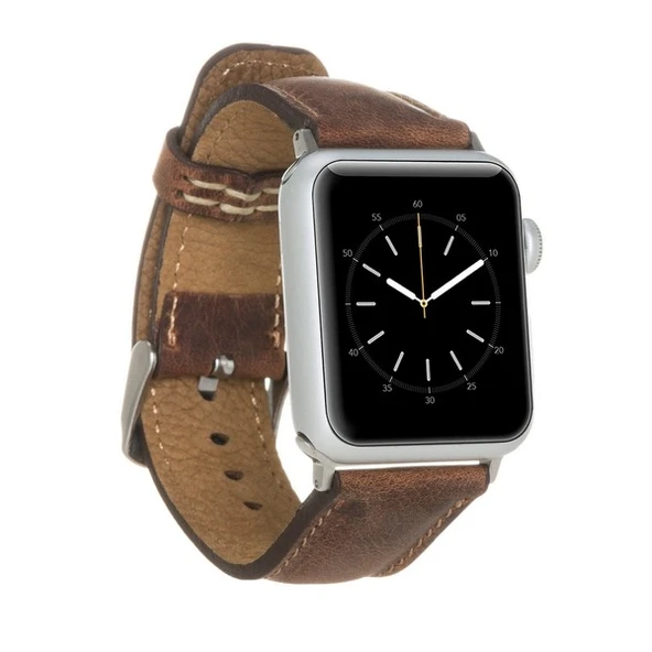 Apple Watch Uyumlu Deri Kordon 42-44-45mm G2 Kahverengi ürün görseli 1