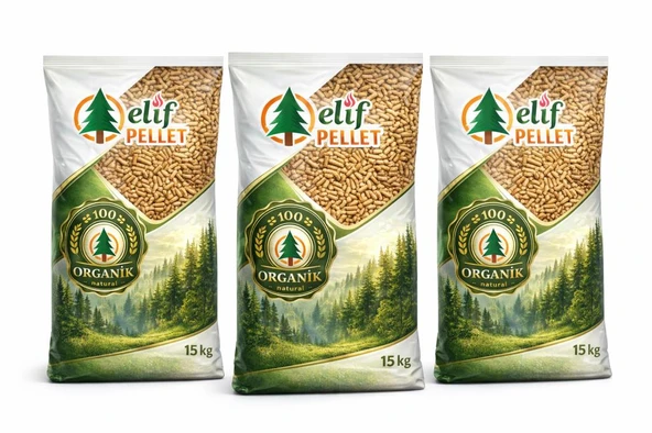 Omnipazar Elif Pellet %100 Doğal Çam Peleti Yakıtı 45 kg (3 x 15 kg) ürün görseli 1