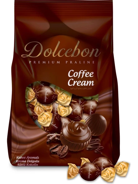 Dolcebon Kahve Aromalı Kremalı Sütlü Praline 1000 Gr. (1 Paket) ürün görseli 1