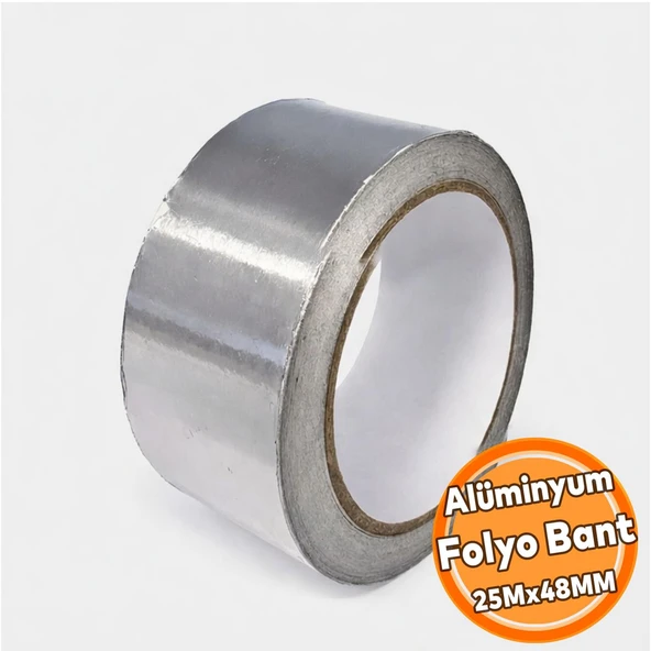 Alüminyum Folyo Bant 45 mm x 25 Metre Isıya Dayanıklı Havalandırma Klima İzolasyon Tamir Bandı ürün görseli 1