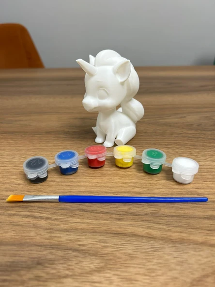 Figür Boyama Seti -Hobi Kiti - unicorn at 10 cm Akrilik Boya 6 Adet ve 1 Fırça ürün görseli 1