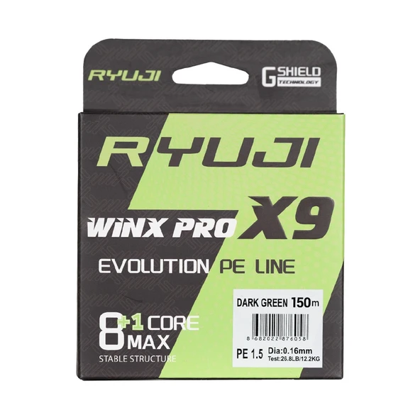 Ryuji Win-X Pro 9B Dark Green 150m İp Misina Kalınlık (mm) : 0,14mm ürün görseli 1