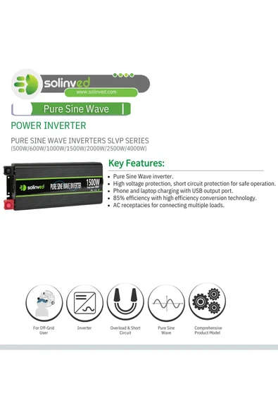 Solinved 12V 2000W Saf Sinüs Invertör - SLVP2000 - Resim 7