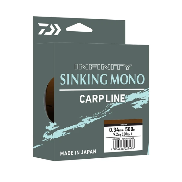 Daiwa Infinity Sinking Mono Dark Olive 500m Sazan Misinası Kalınlık (mm) : 0,34mm ürün görseli 1