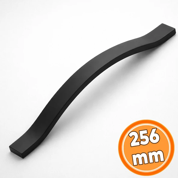 Mobilya Kulpu Modern Mutfak Dolabı Çekmece Kolu Dolap Kapak Kulpları Kulp 256 mm Siyah Metal ürün görseli 1