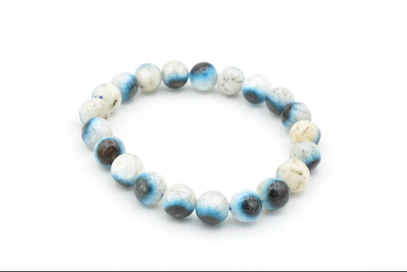 Hakiki Doğal Blue Ice Glaserit Taşı Bileklik 9 Mm ürün görseli 1