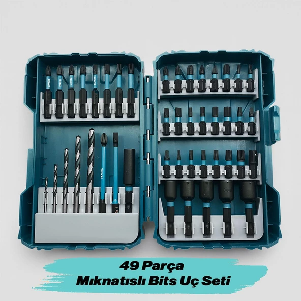 Mıknatıslı Darbeli Bits Uç Seti 49 'lu Set PZ PH SL Torx HSS Delme Ucu Somun Adaptör Ucu Tutucu ürün görseli 1