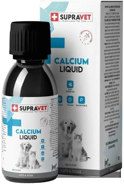 Supravet Calcium Kedi Ve Köpekler İçin Sıvı Kalsiyum Damla 100 Ml ürün görseli 1