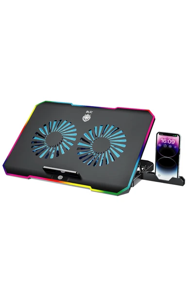 Laptop Soğutucu Çift Fanlı 9-17" Inç 1200RPM Telefon Tutacaklı Laptop Notebook Dizüstü Soğutucu ürün görseli 1