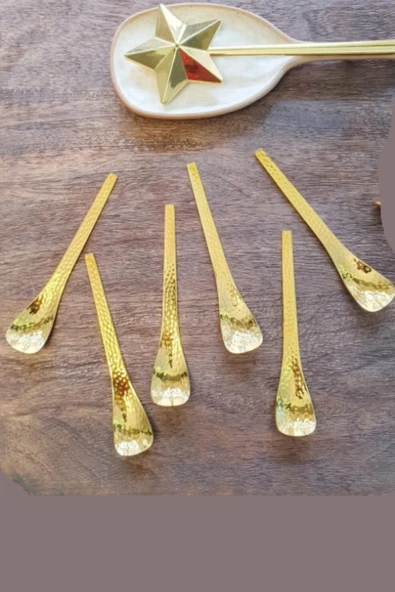 Jasper D-298 Gold Çay Kaşığı Kahve Dondurma Tatlı Pasta Şeker Kaşık Set ürün görseli 1