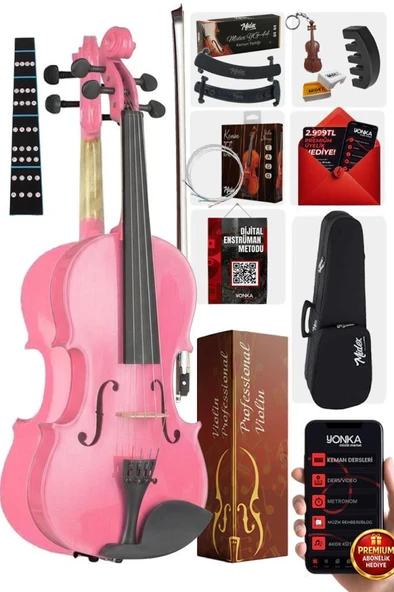 Midex HGA24PİNK-TYS Pembe 1/2 Çocuk Kemanı (8-10 Yaş İçin) ürün görseli 1