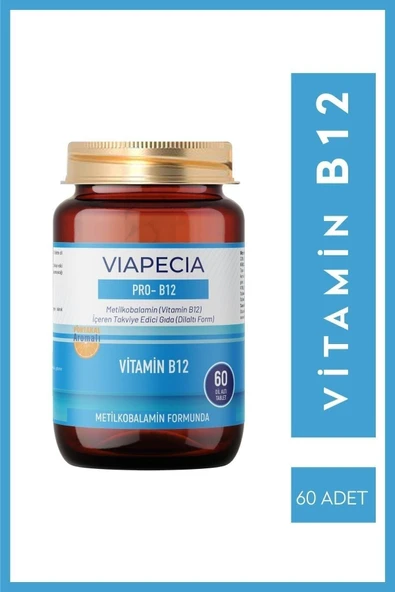 Viapecia Hafıza ve Sinir Sağlığı İçin B12 Vitamin Takviyesi Metilkobalamin 60 Tablet ürün görseli 1