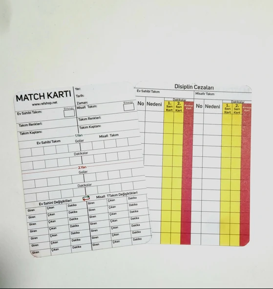 Tafsilat Kartı , Maç Not Kartları , Model TR ürün görseli 1