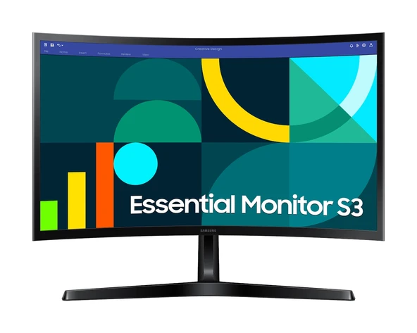 Samsung Essential S3 LS24D366GAUXUF 24" 4 ms Full HD Curved 100 Hz Monitör ürün görseli 1