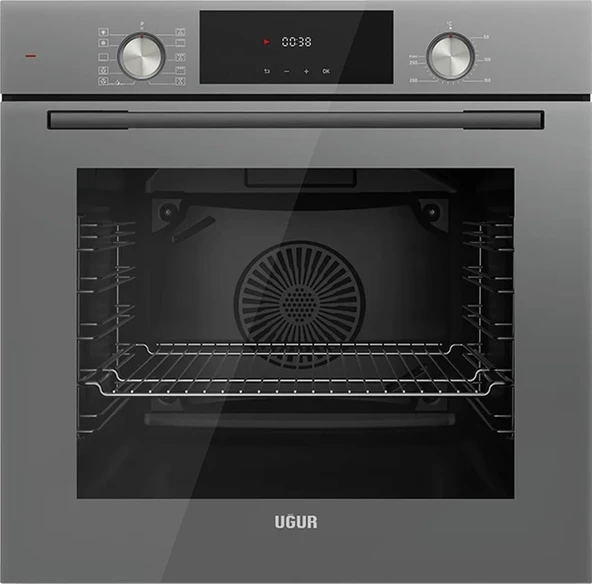 Uğur UAF 6011D GCPET A Enerji Sınıfı 10 Programlı Fry Art Ankastre Fırın Gri ürün görseli 1