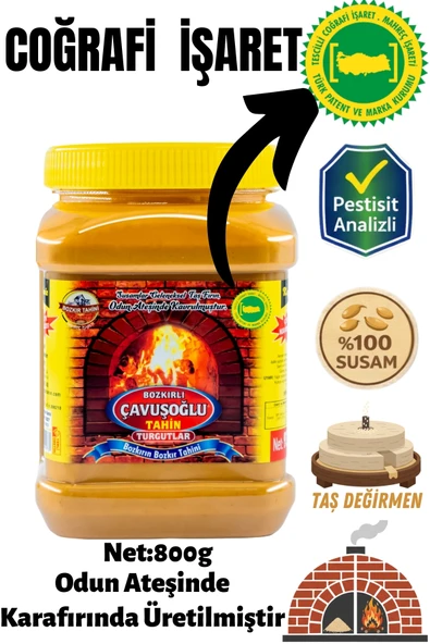 Odun Ateşinde Karafırın Tahin Bozkır Tahini Kepeksiz 800g ürün görseli 1