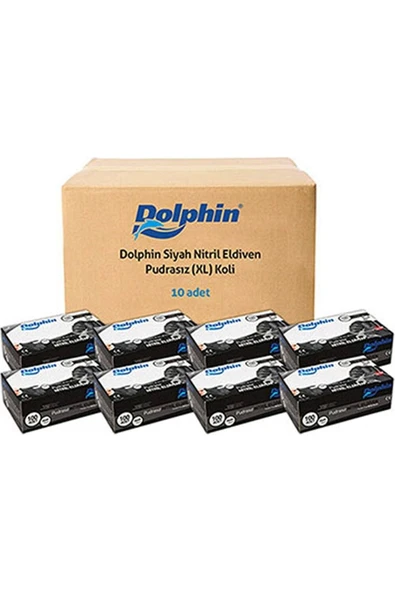 Dolphin Ekstra Kalın Siyah Nitril Eldiven Pudrasız Xl10pk X 100adet ürün görseli 1