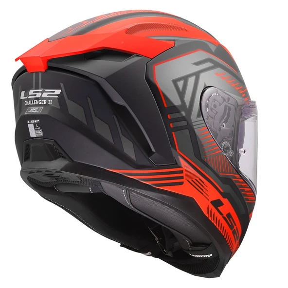 LS2 CHALLENGER 2 DRAVIX MAT KIRMIZI KASK - Resim 6
