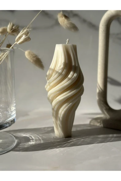 ÇAKRA Büyük Spiral Model Kokulu Vegan Soya Mum ürün görseli 1