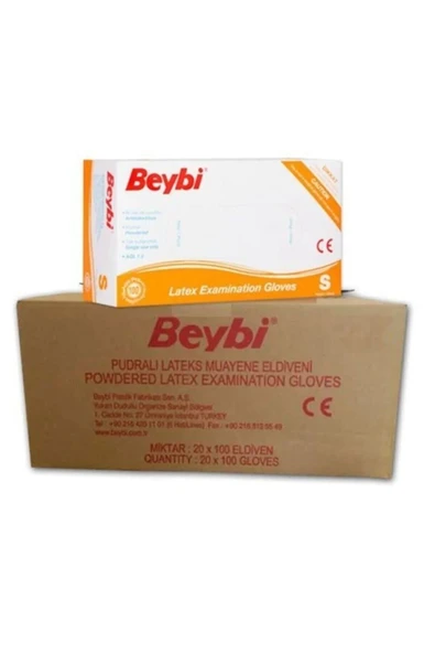 Beybi BEYBİ Pudralı Lateks S Beden Muayene Eldiveni 20 Paket (KOLİ) ürün görseli 1