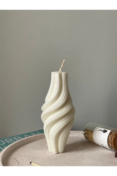 ÇAKRA Küçük Spiral Model Kokulu Vegan Soya Mum ürün görseli 1