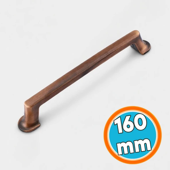 Mobilya Mutfak Çekmece Dolap Dolabı Kulpu Kulbu Kulpları Düz Metal 160 mm Eskitme Antik Bakır ürün görseli 1