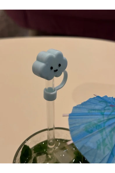 ÇAKRA Gülen Bulut Model Silikon Toz Geçirmez Sızdırmaz Pipet Kapağı 1 Adet Stanley Termos Ile Uyumlu ürün görseli 1