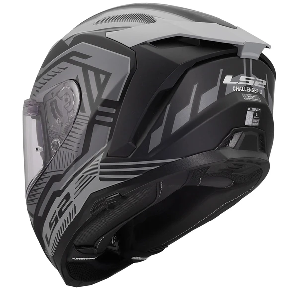 LS2 CHALLENGER 2 DRAVIX MAT GRİ KASK - Resim 3