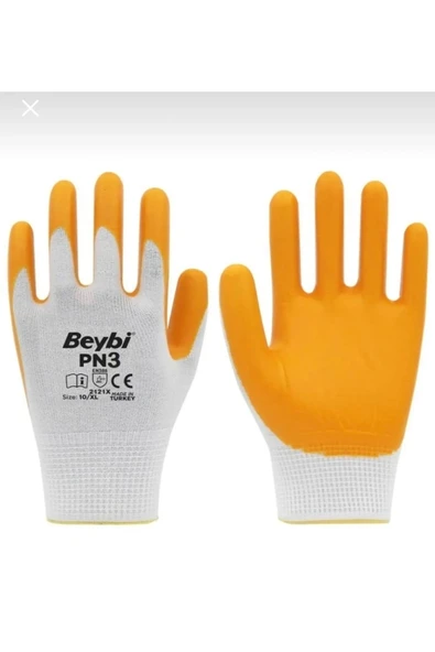Beybi işçi Eldiveni PN3 Nitril Sarı - BEYBİ Pn-3 Işçi Eldiveni Koli 288 Adet ürün görseli 1