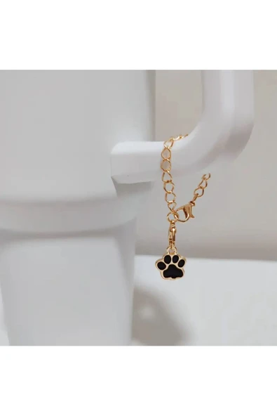 Stanle Soft Pati Charm Siyah Detaylı Termos İle Uyumlu Şık Aksesuar Quencher Termos ürün görseli 1