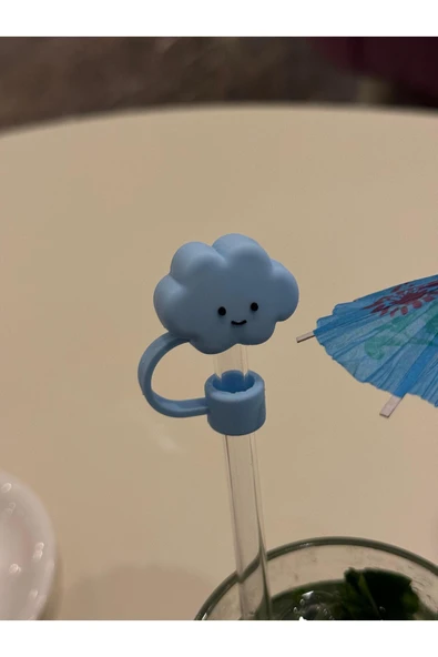 ÇAKRA Gülen Bulut Model Silikon Toz Geçirmez Sızdırmaz Pipet Kapağı 1 Adet Stanley Termos Ile Uyumlu ürün görseli 1