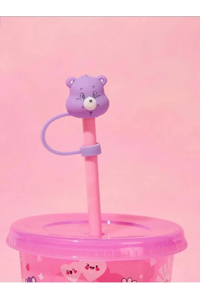 ÇAKRA Mor Sevimli Ayıcık Model Toz Geçirmez Pipet Tıpası Silikon Kapağı 1 Adet Küçük Pipet Ile Uyumlu ürün görseli 1