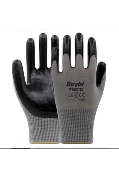 Beybi Pn810 polyester örme nitril eldiven (12çift) ürün görseli 1