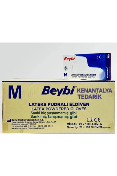 Beybi PUDRALI LATEKS MUAYENE ELDİVENİ (M) 20 PAKET ürün görseli 1