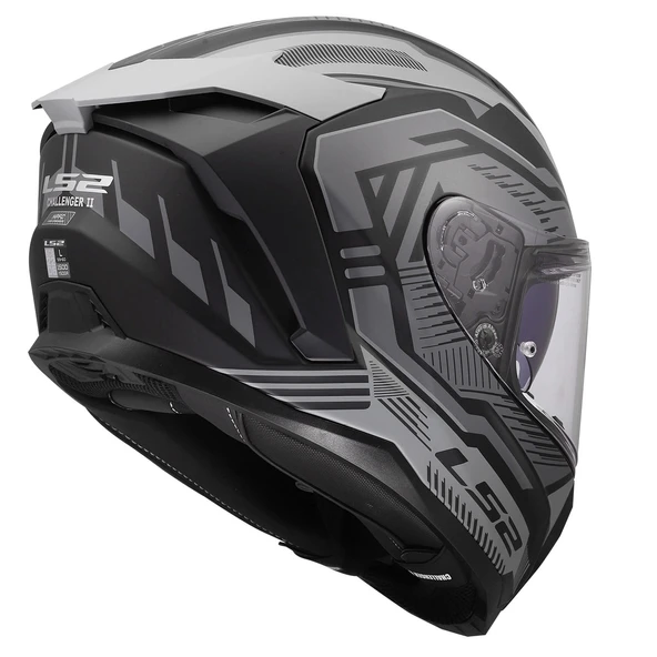 LS2 CHALLENGER 2 DRAVIX MAT GRİ KASK - Resim 5