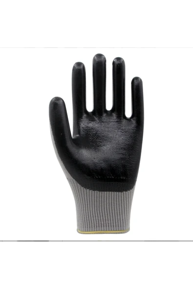 Beybi Pn810 polyester örme nitril eldiven (12çift) - Resim 2