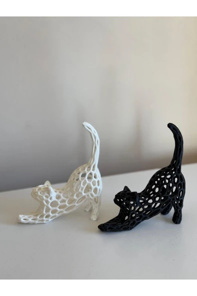 ÇAKRA 2 Adet Kedi Modeli Dekoratif Obje Plastik ürün görseli 1