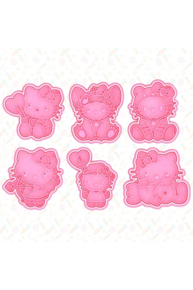 ÇAKRA Hello Kitty Temalı Modeli Kurabiye Kesici Kalıbı seti ürün görseli 1