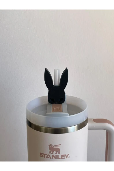 Stanle Cat Woman Maskeli Kulaklı Model Pipet Süsü – Termos Uyumlu Quencher ile uyumlu ürün görseli 1