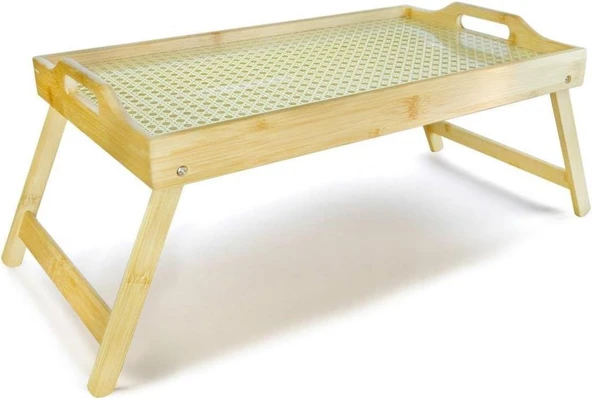 PAÇİ-BAMBU 50*30 CAMLI AYKLI DEKORATİF KEYİF TEPSİ ürün görseli 1