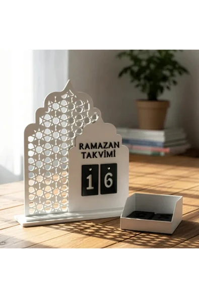 ÇAKRA Dekoratif Ramazan Takvimi Masaüstü Gün Değiştirmeli Modern İslami Ev Dekoru ürün görseli 1